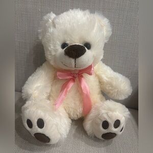 Dan Dee Collector’s Choice Teddy Bear w/pink Bow, Off White chocolate scent